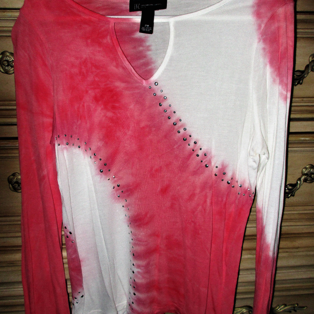 Brand New I-N-C Tye Dye Bling Long Sleeve Shirt